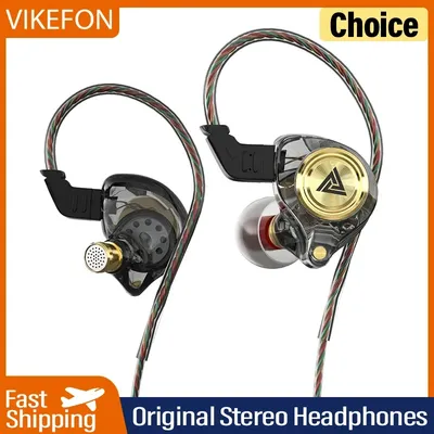 Qkz kabel gebundener Kopfhörer mit Mikrofon Hifi Musik monitor Bass Kopfhörer Noise Cancel ling Headset für Sportspiel-Ohrhörer Image