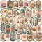 Autocollant miroir fleur Vintage en PVC, étiquette autocollante esthétique, papeterie coréenne, décoration, Scrapbooking, fournitures scolaires, DIY bricolage, 10/30/50 pièces