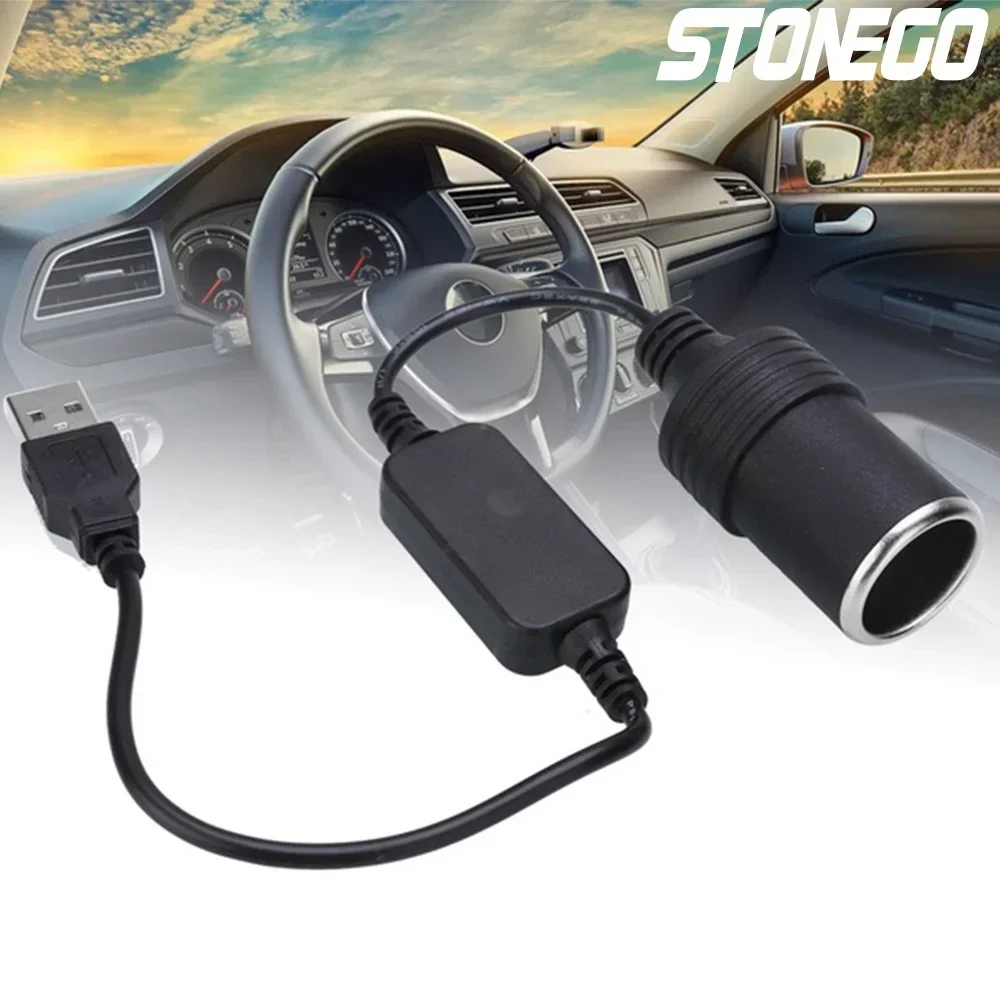 STONEGO 5V 2,1A USB Auf 12V 8W Zigarettenanzünder USB Stecker auf Buchse Zigarettenanzünder Adapter Konverter FÜR Auto Image