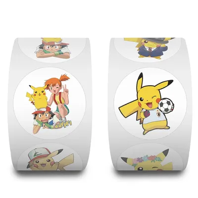 500 teile/rolle Cartoon Pokemon Pikachu Aufkleber Band Hand Konto DIY Dekorative Dichtung Aufkleber Wasserdichte Tasse Aufkleber Kawaii Geschenk Image