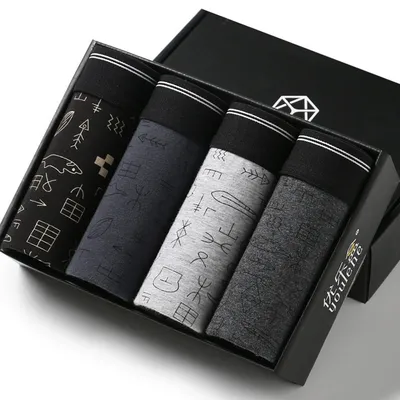 4 teile/los männer Unterwäsche Baumwolle Männer Höschen Solide Boxershorts Männlichen Atmungs Sexy Image
