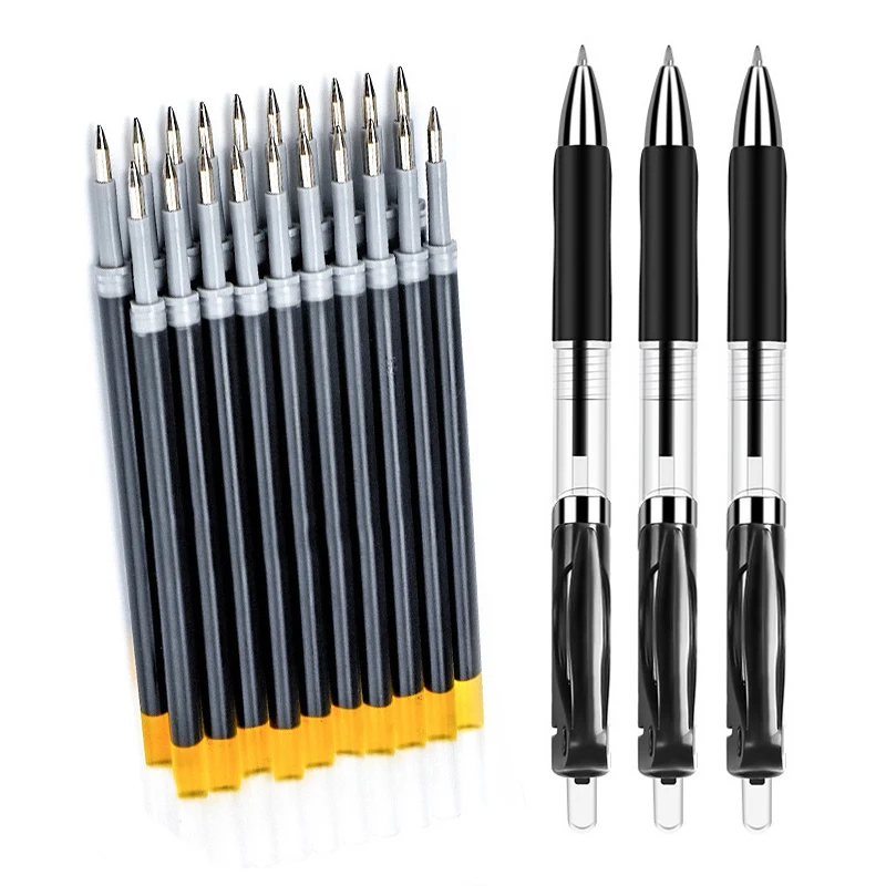 Einziehbares Kugelschreiber-Set, schwarze/rote/blaue Tinte zum Schreiben, 0,5 mm Gelschreiberminen, Bürozubehör, Schulbedarf, Schreibwaren Image