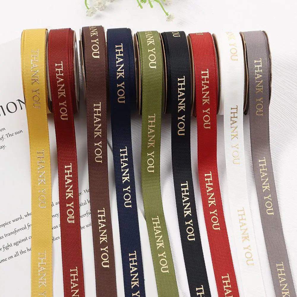 10 Yards 1,5 cm danke Band Blumenstrauß Geschenk Florist Party Hochzeit Geburtstag Geschenk DIY Geschenk Band Dekoration Image