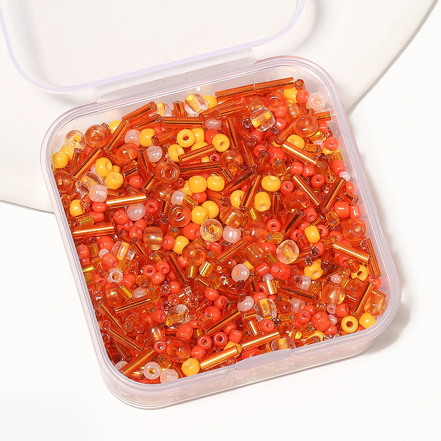 700Pcs/box Orange Japanese Seed Beads Mixed Delica Round Glass Beads Multi-shapes Twist Bugle Tube For Clothing Accessory