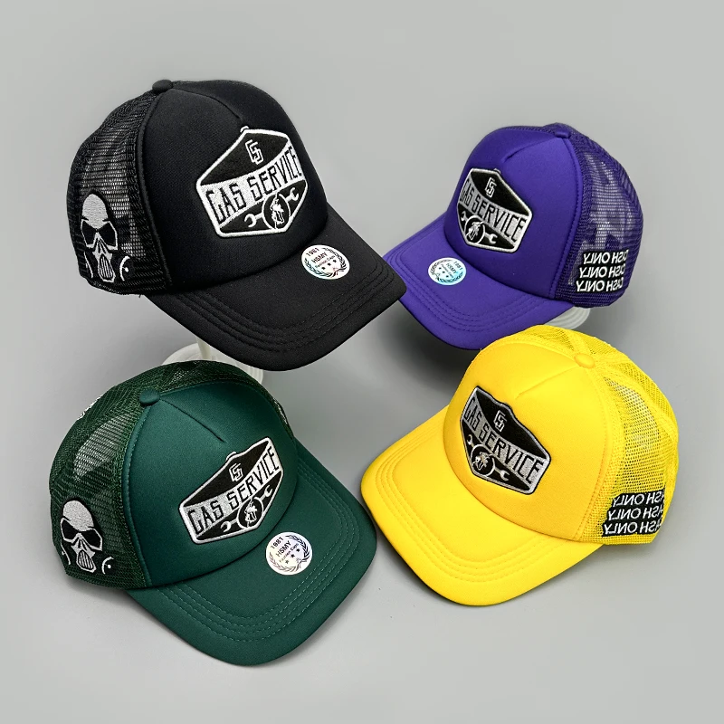 GAS Brief Stickerei Baseball Hüte Neue Unisex Hip Hop Atmungsaktive Persönliche Sonnenschirm Mesh Vielseitige Street Fashion Trucker Caps
