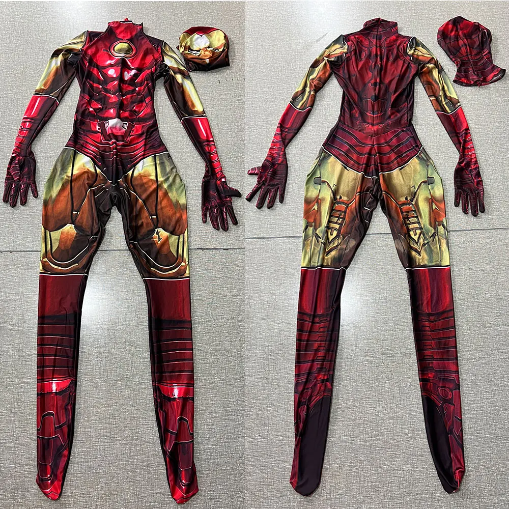 Erwachsene Iron Man Kostüm Cosplay Superhelden Kostüm Haut Zentai Bodysuit Halloween Party Anzug Image
