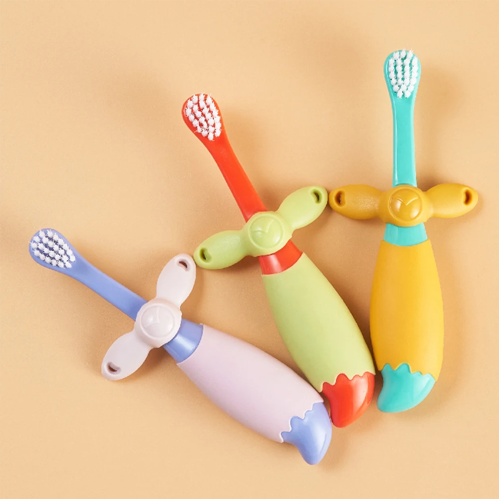 1-6 Jahre altes Baby Mundpflege Reinigung Zahnbürste mit weichen Borsten, Phased Training Bürsten, niedlichen Cartoon-Design, mit Sicherheits ausrüstung Image