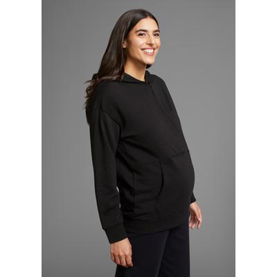 Umstandssweatshirt NEUN MONATE "Stillsweatshirt für Schwangerschaft und Stillzeit" Gr. 40/42, schwarz Damen Sweatshirts mit praktischem Verschluss