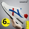 Herren Echt leder Turnschuhe Aufzug Schuhe schwarz Höhe zunehmende Schuhe Männer Luxus 6cm weiß Casual Lift Freizeit schuhe Board