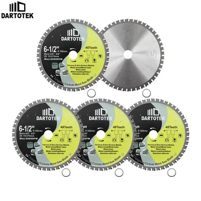 DARTOTEK 165MM 48T Hard alloy Cutting Disc For Cutting Metal Plates Steel Bars Metal Conduit Wood Disc Cutter Circular Saw Blade