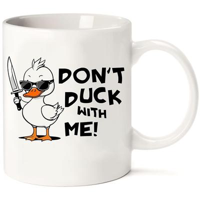 Funny Sarcastic Quote Duck Coffee Mug DUCK 11oz Ceramic Mug Funny Mug Funny Coffee Mug For Family/Friends/Sister/Colleague Novelty Coffee Mug Summer Winter Drinkware Party/Christmas/Birthday Gi