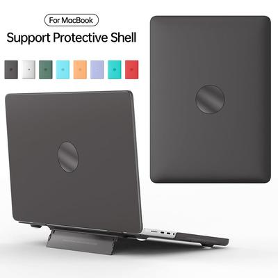 Solid Color Polycarbonate Hard Shell Frosting Case Foldable Bracket Laptop Case for MacBook Pro 13 with M1/M2/Touch ID (A2338/A2289/A2251/A2159/A1706/A1708/A1989)