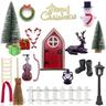 1 12 Dollhouse Christmas Spirit Door Mini Doll House Fairy Door Christmas Decoration Scene House