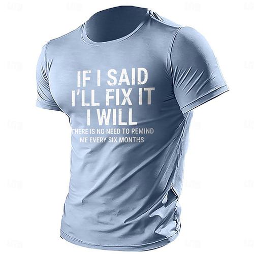Men's Letter Printed T Shirt Tee Top 100% Cotton Short Sleeve Graphic Shirt Black Dark Grey Light Blue Comfortable Tee Street Sports Outdoor Fashion Designer Clothing