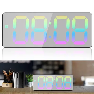 5Pcs Digital Alarm Clock 3 Level Dimmable Digital Clock 2 Power Supply Alarm Clocks Desktop Clock