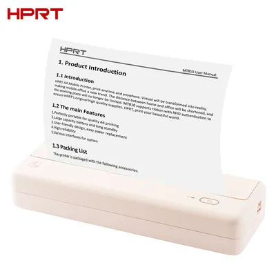 HPRT MT810 A4 Portable Paper Printer Thermal Printing Wireless BT Connect Compatible with iOS and