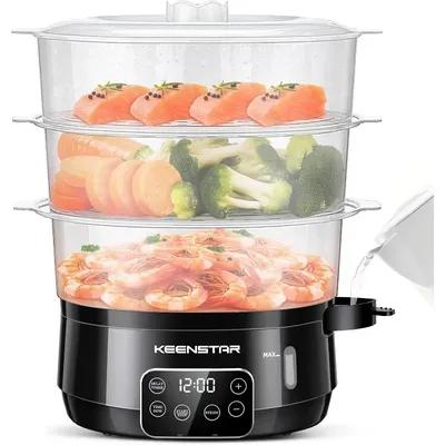 KEENSTAR Electric Food Steamer for Cooking Vegetable Steamer with Reservation Perfect for Vegetable