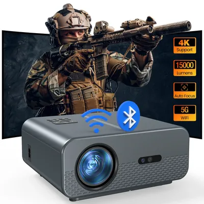 HAPPRUN 1080P Auto Focus Projector,15000Lux,WiFi/Bluetooth,4K Support,6D Keystone, 50%