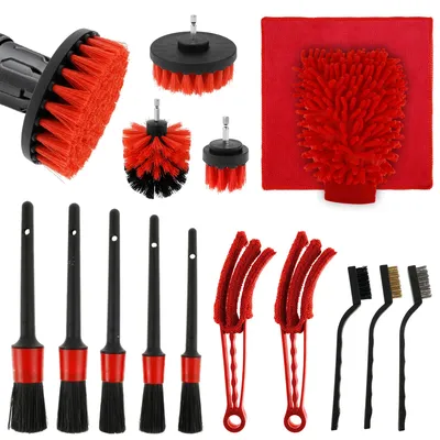 16Pc Car Detailing Brush Set Car Wash Cleaning Brushes Auto Detailing Brushes Set for Car Seat