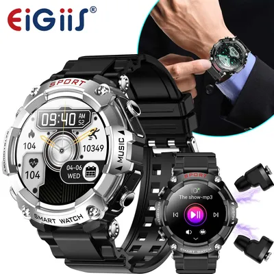 EIGIIS Smart Watch AMOLED Display With In-Ear Bluetooth Headset Heart Rate Blood Pressure Oxygen