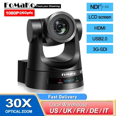 FoMaKo NDI Camera 20/30X Optical Zoom NDI PTZ Camera HDMI 3G-SDI IP Live Streaming PTZ Camera for