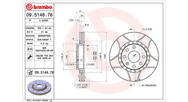 MAGNETI MARELLI Bremsscheibe 360406037505 256mm 24mm für Opel DAEWOO PONTIAC Vaughall Image
