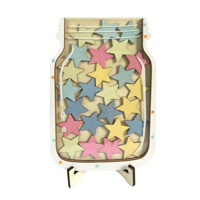 TEMU Wooden Star Reward Jar For Classroom & Home - Educational Motivation Tool, Encouragement Incentive For And , Includes Colorful Star Stickers, Ideal Teaching Aid