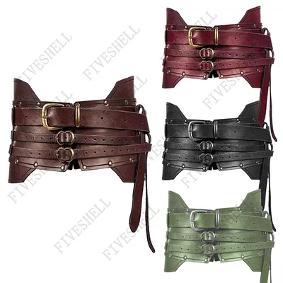 Mittelalter liche Cosplay Accessoires Steampunk Frauen Vintage breite Pu Gürtel Männer Ritter Image