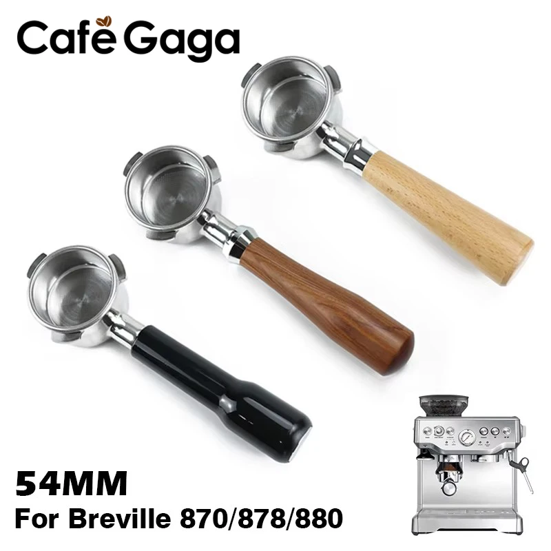 54 mm Kaffee-Siebträger ohne Boden für Breville Sage 870 878 880 mit austauschbarem Filterkorb, Heimküche, Barista-Zubehör
