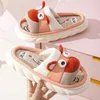 Lässige Plattform Hausschuhe Frauen nach Hause niedlichen Cartoon Hund Designer Schuhe Mädchen Baumwolle Leinen Mode schick elegante Haus Pantoffel Tier