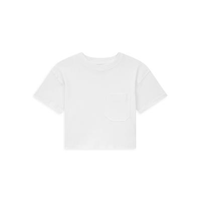 DL1961 Girls' Short Sleeve Pocket Tee - Big Kid - White