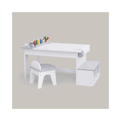 Fantasy Fields by Teamson Kids Little Artist Monet Play Art Table Kids Furniture White/Gray - Ages 3-7 - White