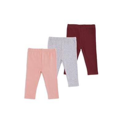 Bloomie's Baby Girls' Knit Cotton Leggings, 3 Pack - Baby - Light Heather Gray