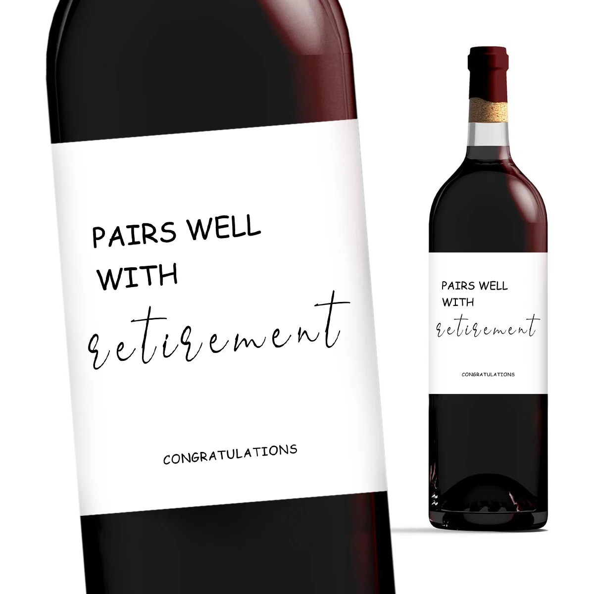 4 lustige Weinflaschen-Etiketten, Wein-Aufkleber, passt gut mit dem Ruhestand, Ruhestandsgeschenke für Frauen und Männer, lustiges Ruhestandsgeschenk Image