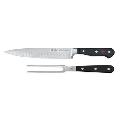 Wusthof Carving Fork & Knife Set - Black