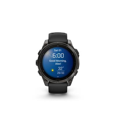 Garmin Fenix 8 47mm, Amoled, Saphire, Carbon Gray Titanium Black, Black/Pebble Gray Band Fitness Tracker - Black