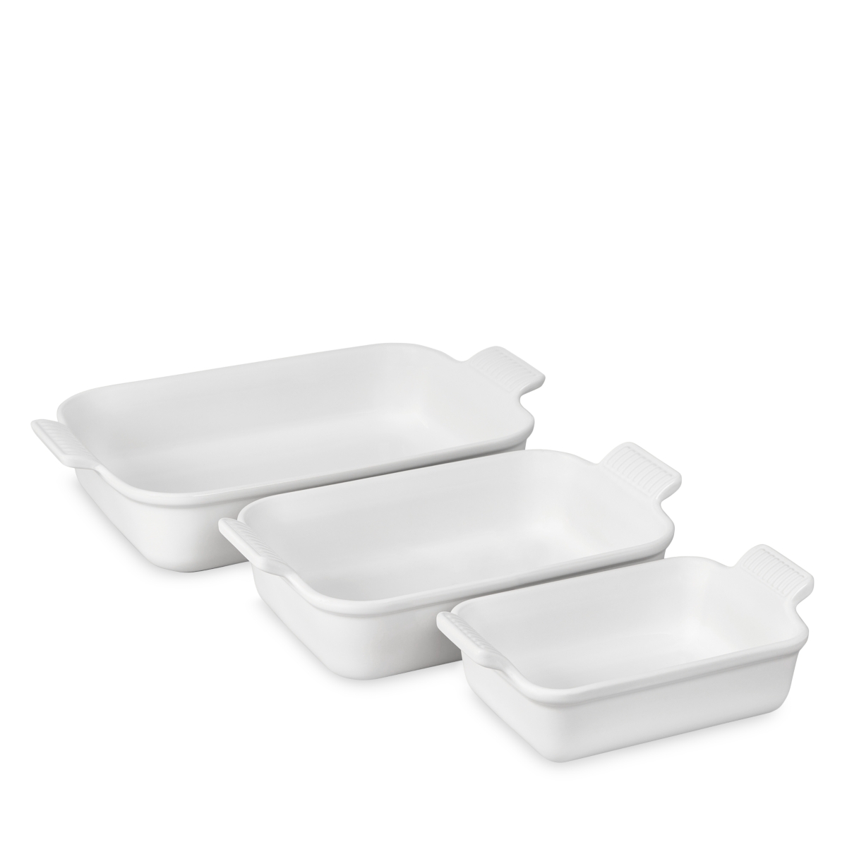 Le Creuset Stoneware Bakers, Set of 3 - White