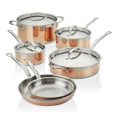 CopperBond 10-Piece Induction Copper Cookware Set - Copper