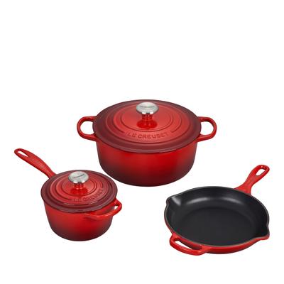 Le Creuset 5-Piece Cast Iron Cookware Set - Cerise