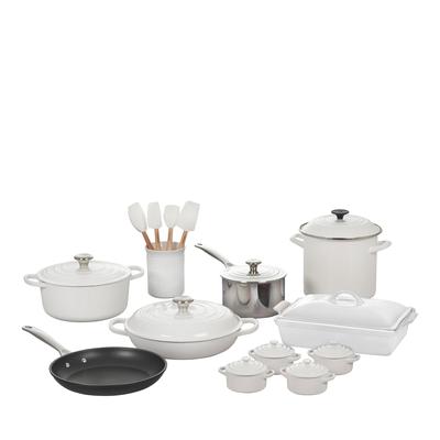 Le Creuset 20 Piece Mixed Materials Cookware Set - White