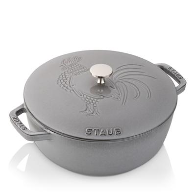 Staub 3.75-Quart Essential French Oven, Rooster Lid - Graphite