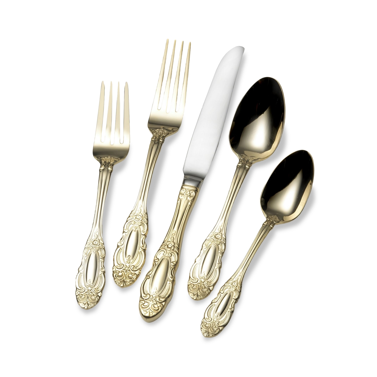 Wallace Duchess Gold 65 Piece Flatware Set, Service for 12 - Gold
