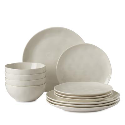 Lenox Bay Colors 12-Piece Dinnerware Set - Gray