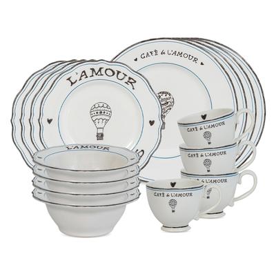 Juliska L'Amour Toujours Dinnerware, Set of 16 - Whitewash
