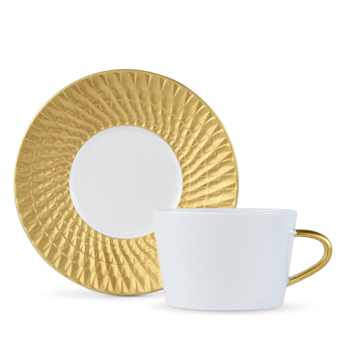 Bernardaud Twist Gold Tea Saucer - Exclusive - White/Gold
