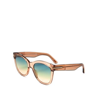 Tom Ford Wallace Cat Eye Sunglasses, 54mm - Brown/Green