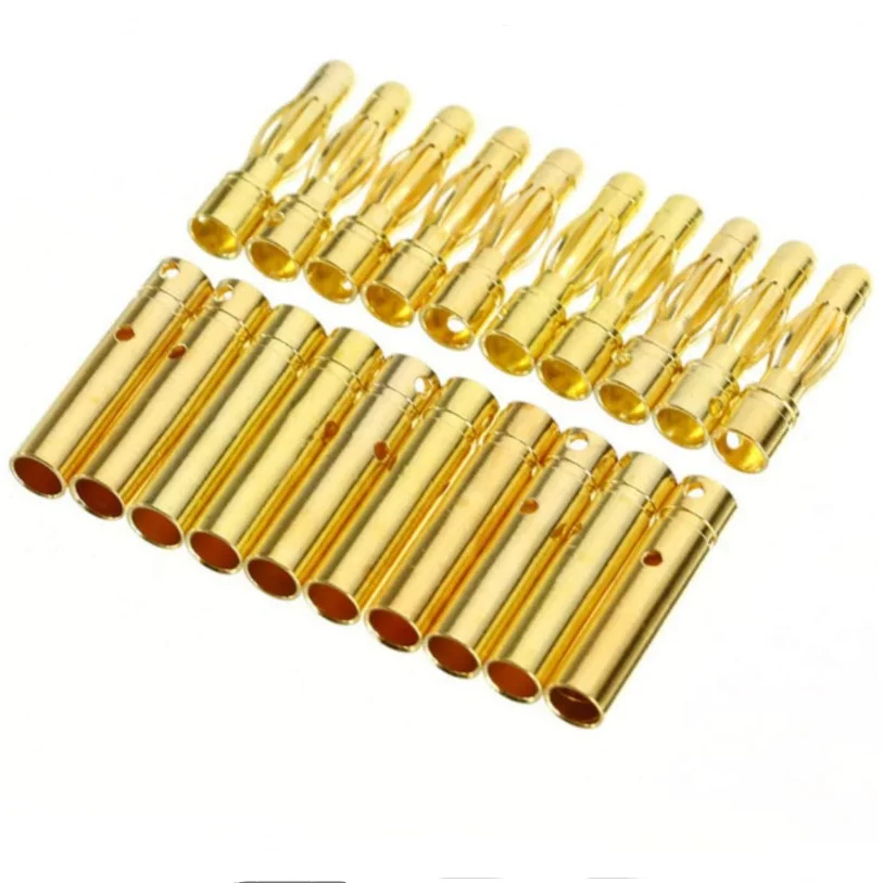 2/5/10 Paar vergoldete 4,0mm Bananen stecker Kugel Stecker Buchse für RC Lipo Batterien Hobby Modellflug zeug