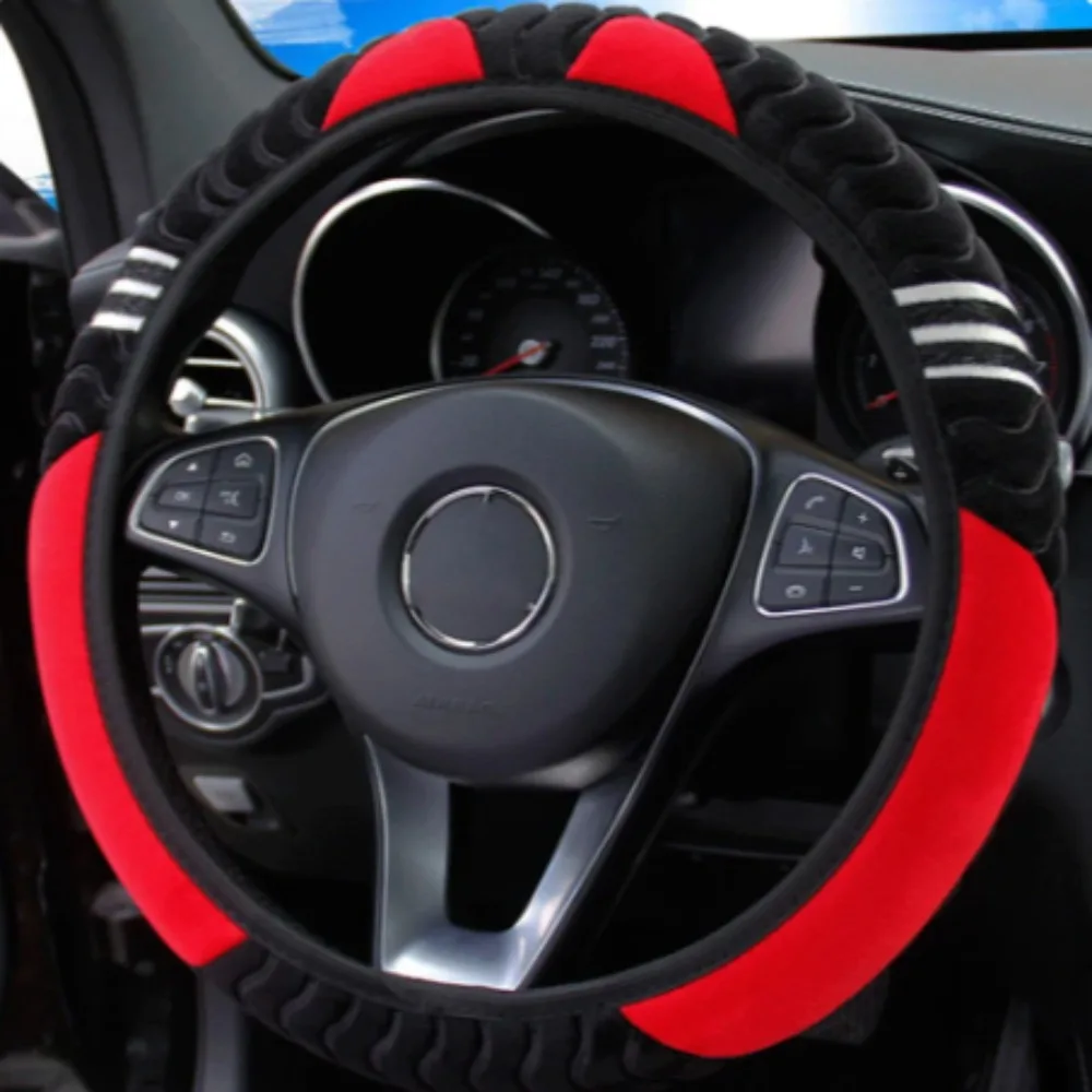 Auto Lenkrad Abdeckung Plüsch Kleines Monster Elastische Warme Anti-slip Rad Abdeckung Auto Styling Auto Zubehör für Frauen Image