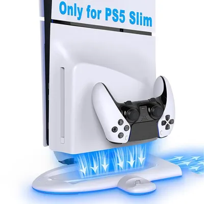 2024 neuer vertikaler ps5 Slim Stand und Kühl station mit RGB-Licht und Dual-Controller-Ladegerät Image