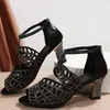 Mode Schuhe 2024 Sommer Neue frauen Stiletto Strass Hohl Fisch Tanz Schuhe Plus Größe 43 Damen Sandalen